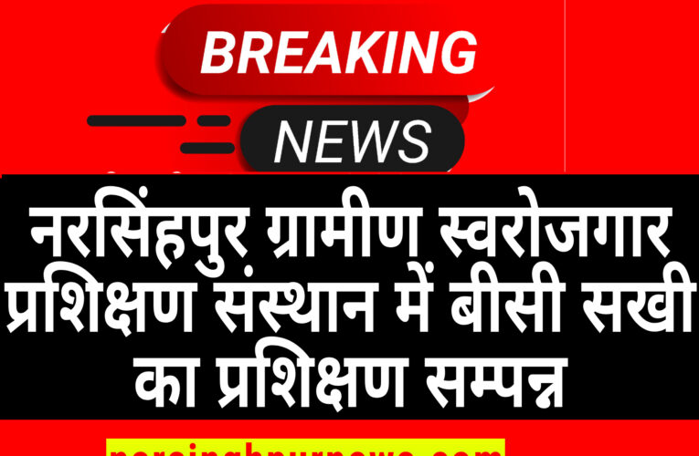 नरसिंहपुर ग्रामीण स्वरोजगार प्रशिक्षण संस्थान में बीसी सखी का प्रशिक्षण सम्पन्न